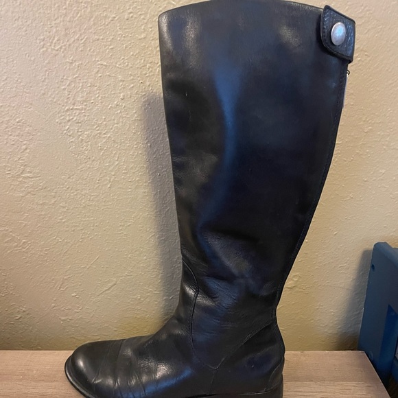 EUC Franco Sarto Black Leather Moto Boots / Size 6.5 / Excellent Condition - Picture 1 of 7